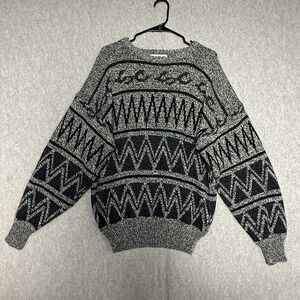 MTO International Sweater Men's Large Geometric Print Multicolor Vintage Acrylic